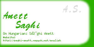 anett saghi business card